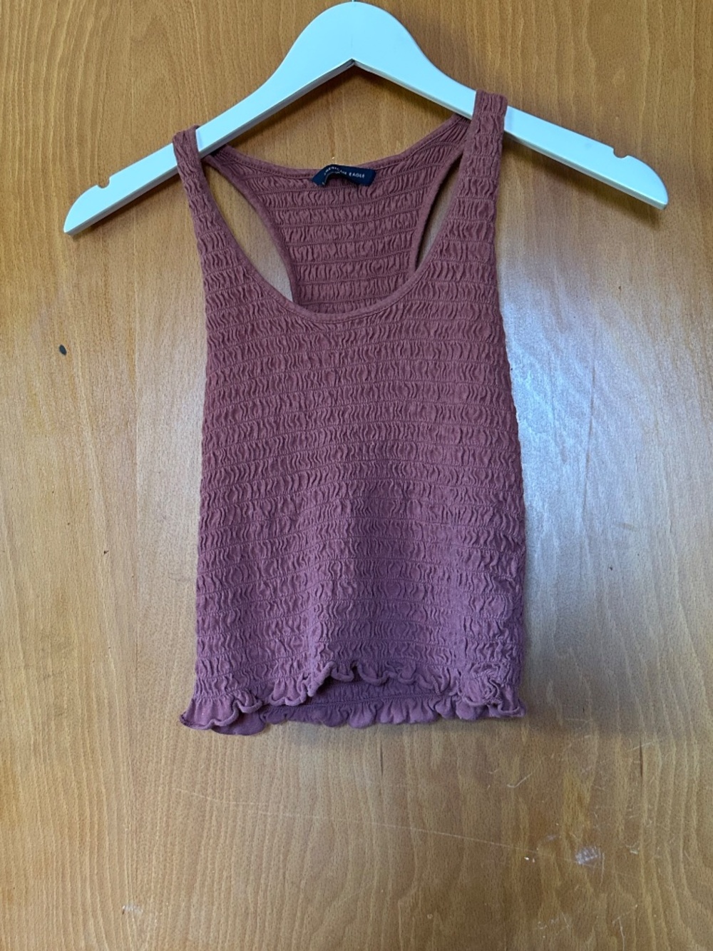 American Eagle Mauve Smocked Racerback Tank XS